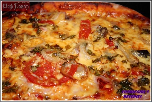 Пицца Итальянская с грибами и ветчиной