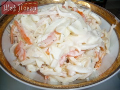 Кальмаровый салат фото