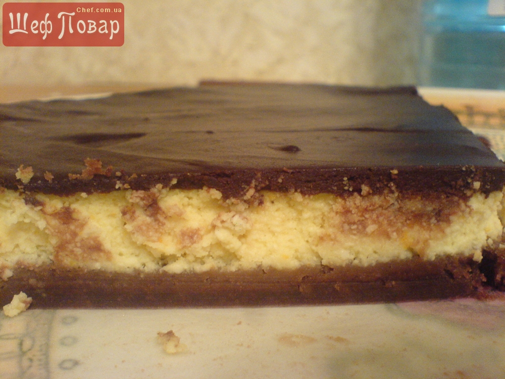 Tворожный торт с шоколадным ганашем 