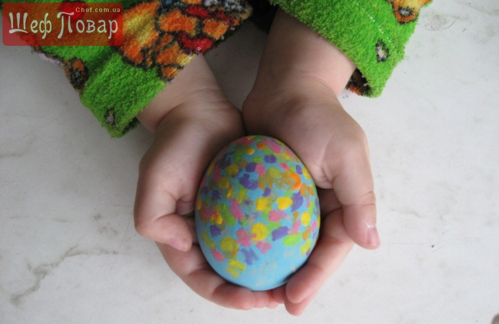  Креативное яйцо детскими руками