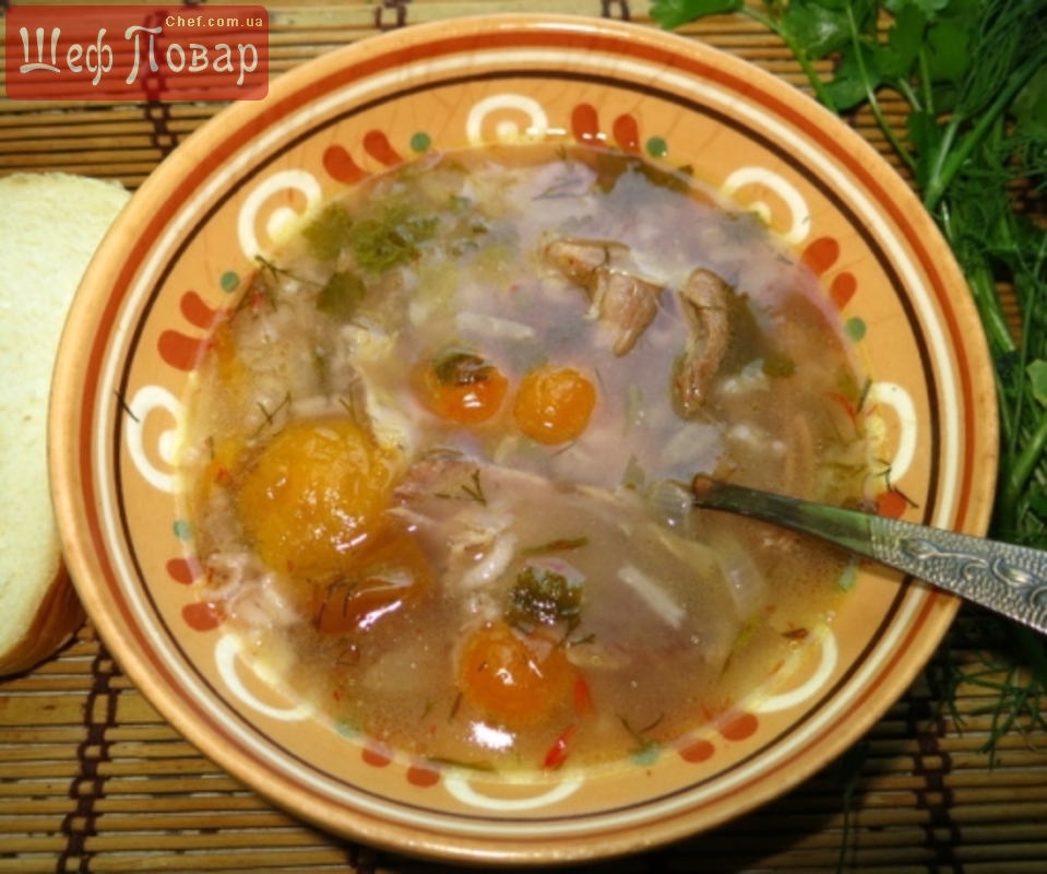Куриный суп с алычей