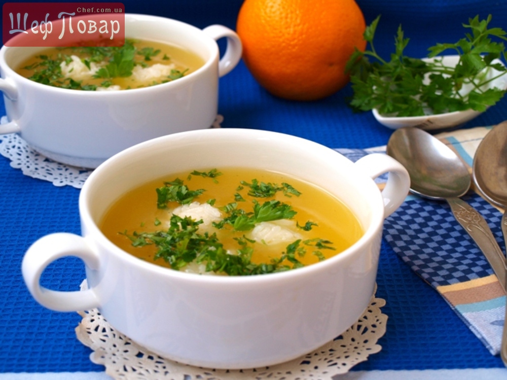 Апельсиновый суп с рисовыми шариками