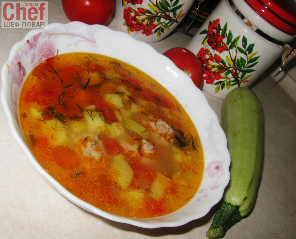 Кабачковий суп з фрикадельками
