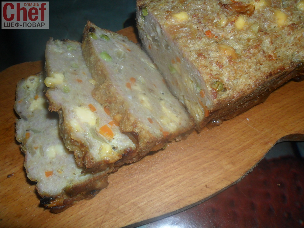 Мясной хлебец с овощами и сыром