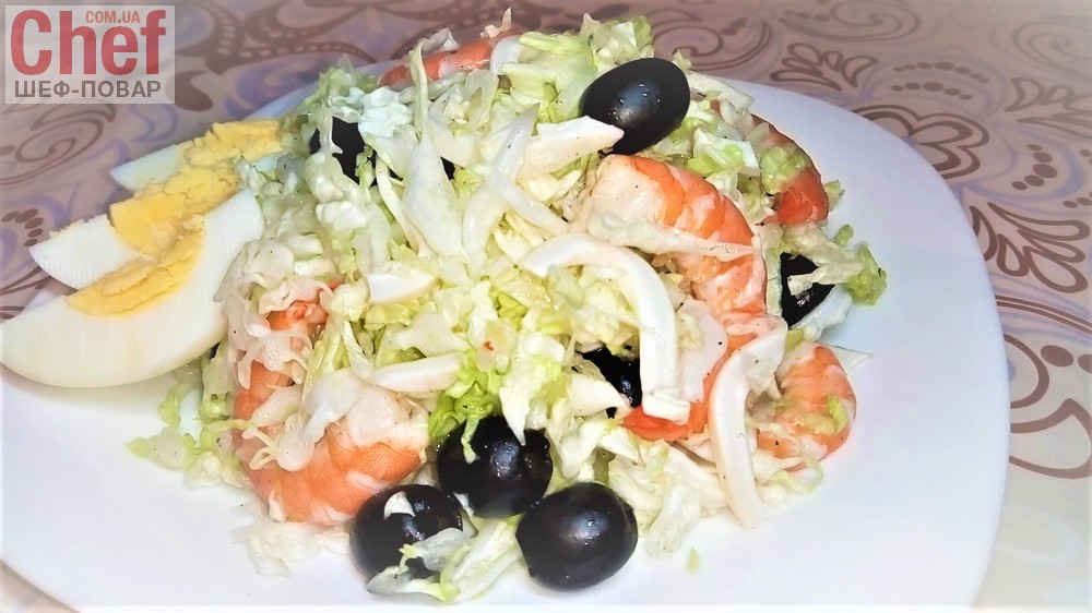 Вкуснейший новогодний салат без майонеза с морепродуктами. 