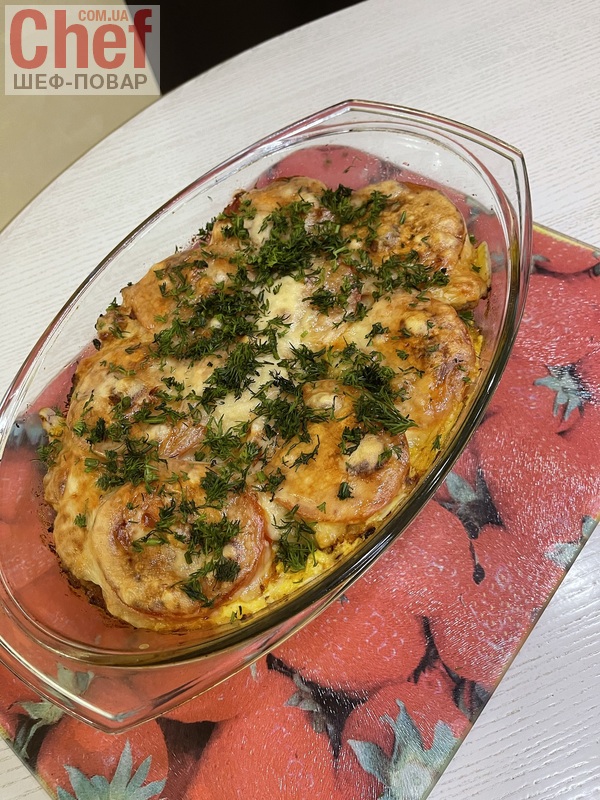 Запеканка из вареников и Куриного фарша