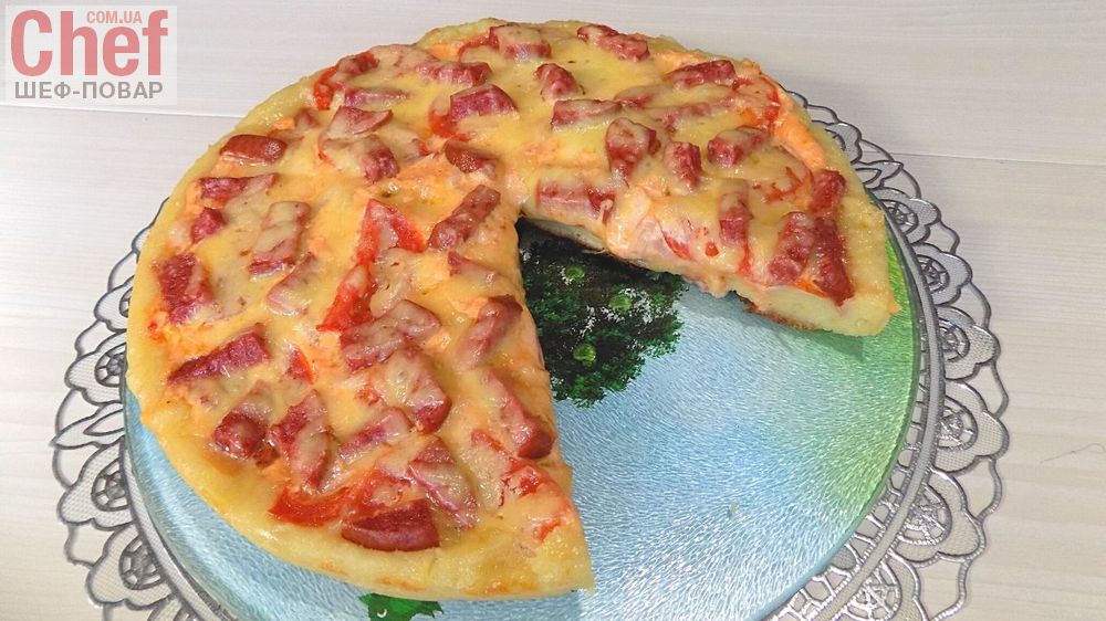 Пицца приготовленная на сковороде (2 пиццы)